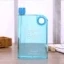 Light blue Креативная Новая мода A5 Кольцо Прозрачный чайник наружная портативная книга Бутылка чайник пластиковая фляжка на бедро плоский чайник для ноутбука - Цвет: Light blue
