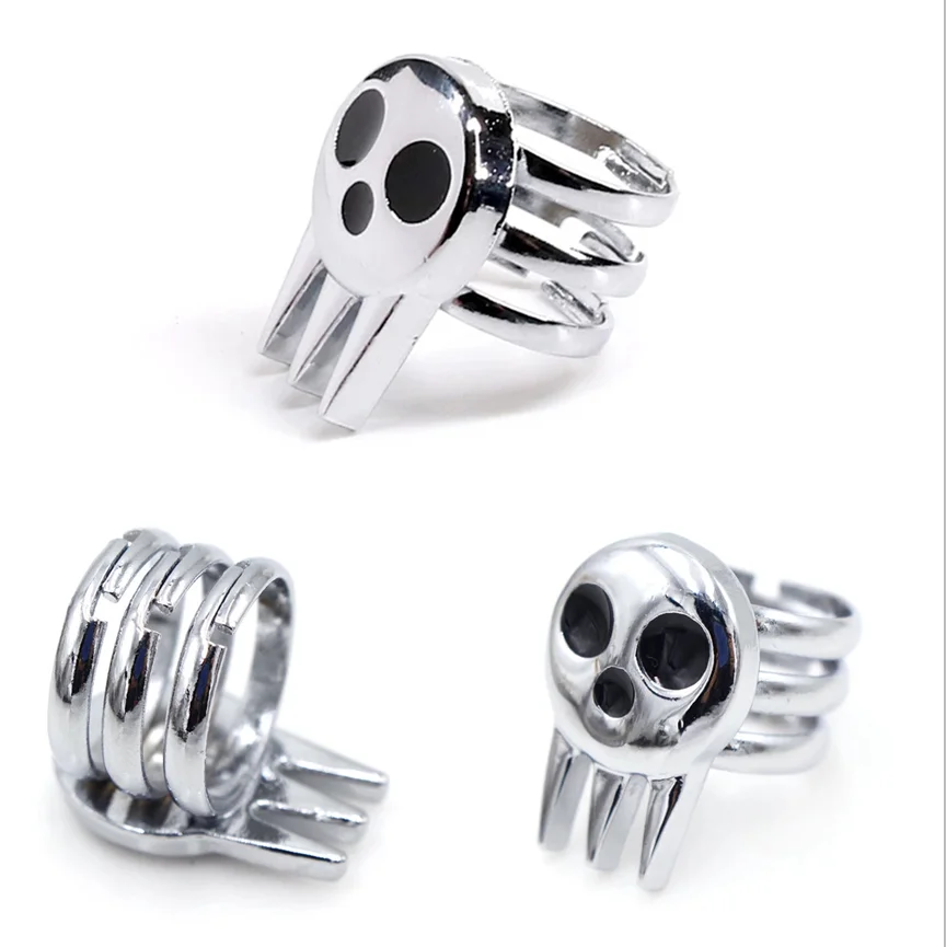 

Anime Soul Eater Death The Kid Metal Skeleton Ring Accessories Cartoon Cosplay Costumes Prop