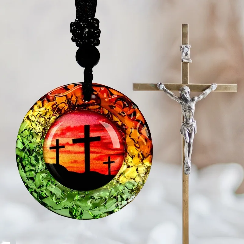 Vrouwen En Mannen Kruis Jesus Ketting Kralen Sieraden Fashion Glazen Hanger Retro Nieuwe Verklaring Festival Accessoires Vrouwen En Mannen Kruis Jesus Ketting Kralen Sieraden Fashion Glazen Hanger Retro Nieuwe Verklaring Festival Accessoires