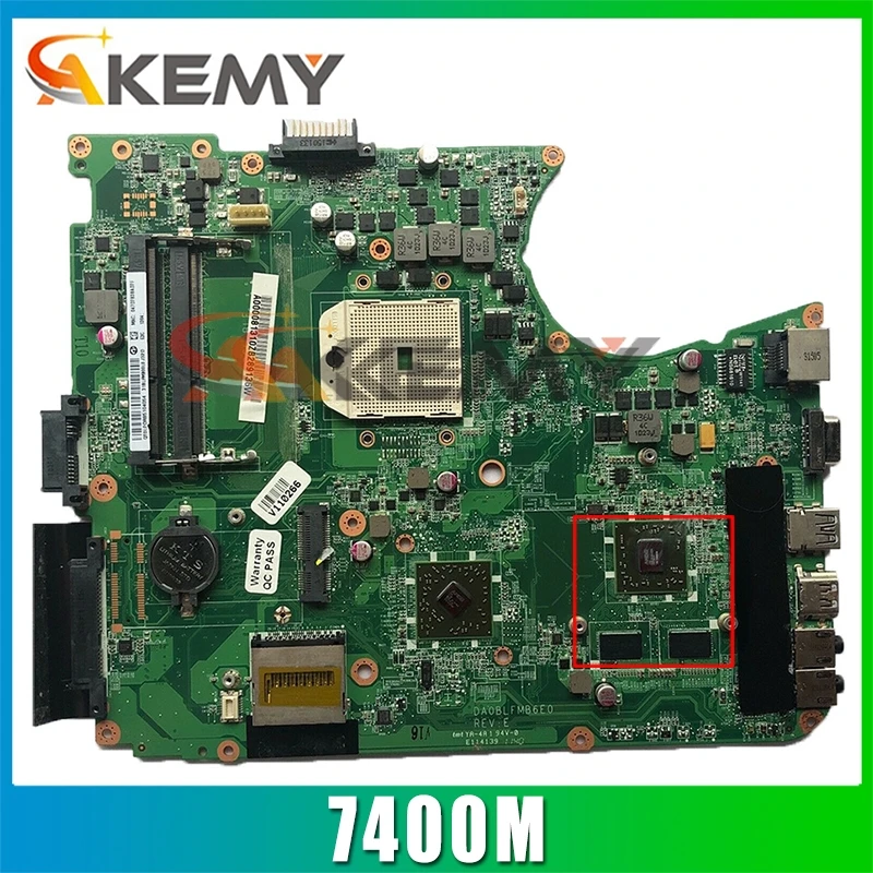 

Материнская плата AKEMY для ноутбука Toshiba satellite L750D L755D, материнская плата A000081310 DA0BLFMB6E0 7400M, разъем FS1 DDR3