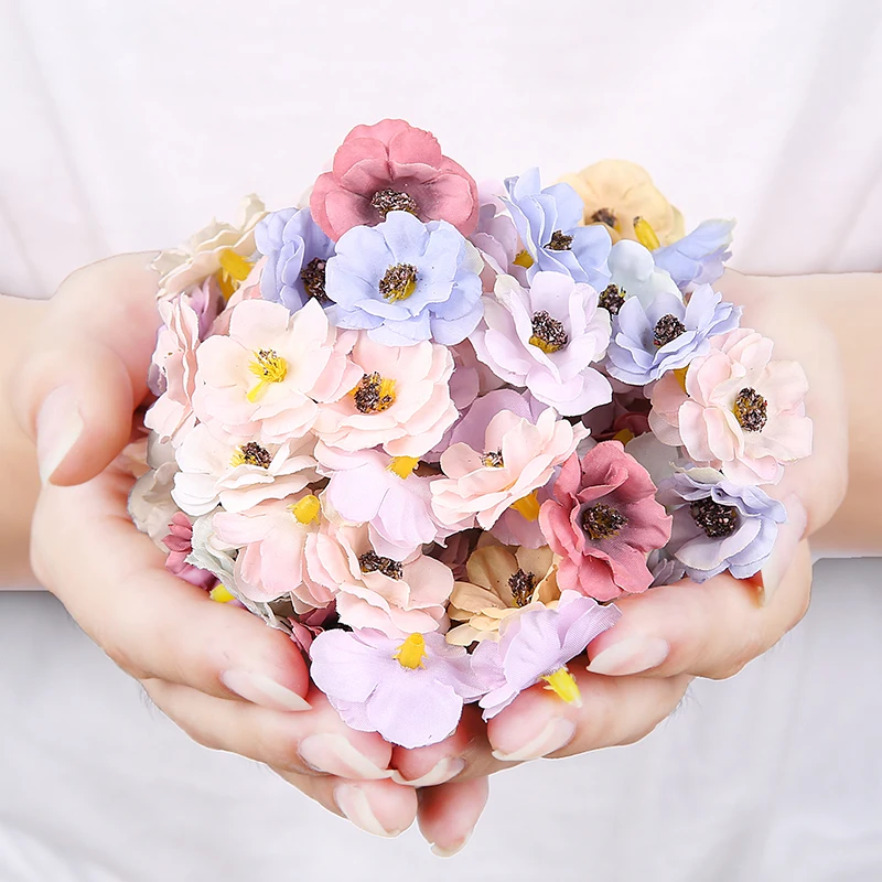 Mini Fleurs de Marguerites Multicolores de 3 cm  Fausse Fleur en Soie  idéal pour Scrapbooking