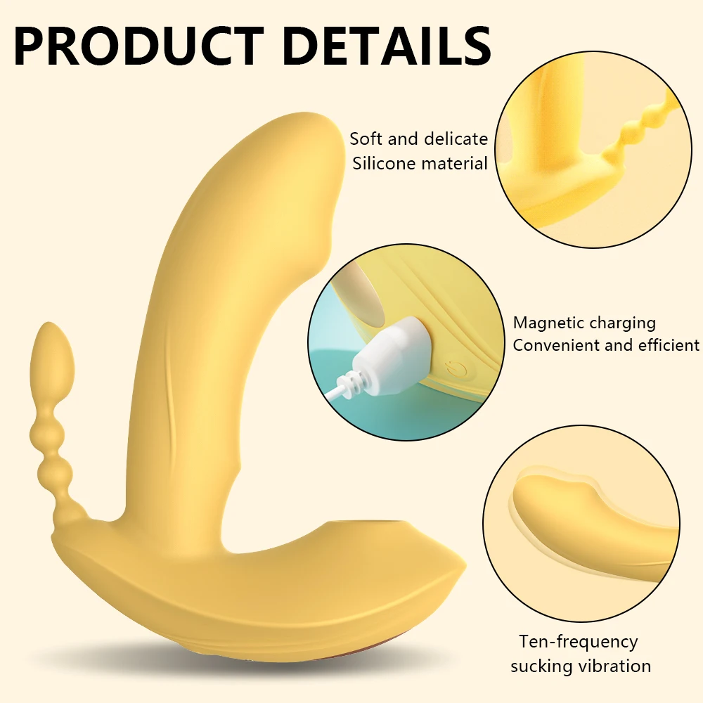 3 IN 1 Sucking Vibrator Wearable Dildo Anal Vagina Clitoris Stimulator Female Vibrators Sex Toys for Women Oral Suction | Красота и