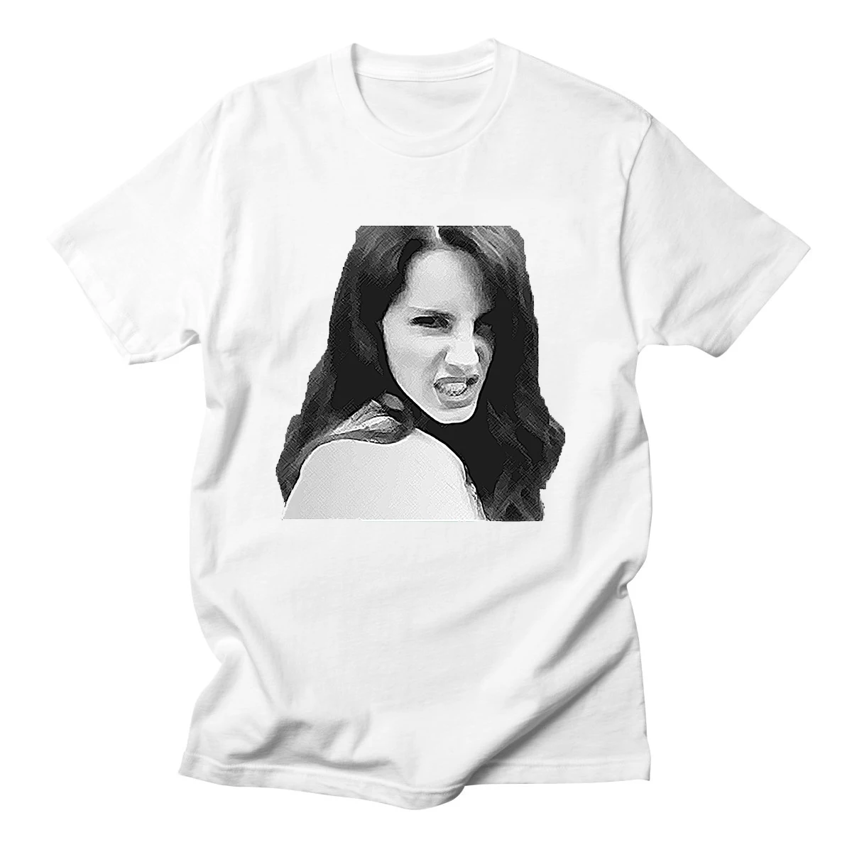 Lana Del Rey/Повседневная забавная футболка с буквенным принтом для женщин Белая