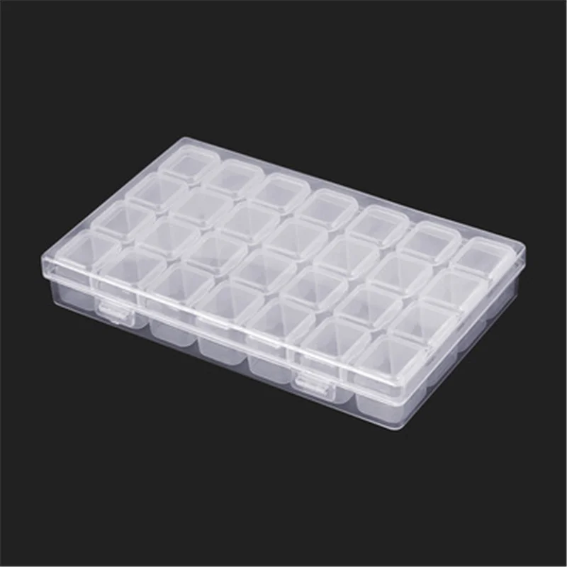 

New 28 grid transparent nail art accessories storage box plastic nail nail tool accessories storage box beauty accessories