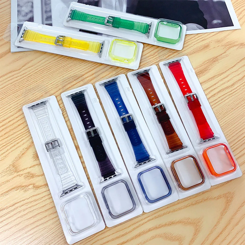 

Чехол и ремешок для Apple Watch 7 Band 41 мм 45 мм, спортивный браслет из ТПУ для Apple Watch Series 7, аксессуары для наручных часов, 2022