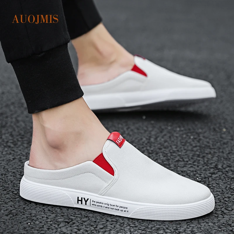 Летние мужские туфли дышащие легкие повседневные с открытыми плечами красные