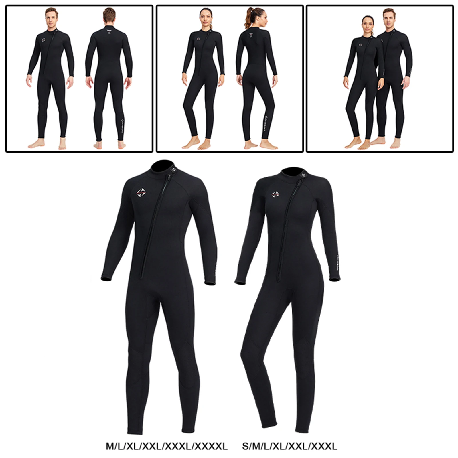 

3mm Neoprene Wetsuit Full Body Diving Suit Front Zipper Wetsuit Diving Snorkeling Surfing Swimming Wet Suit for Water Sports