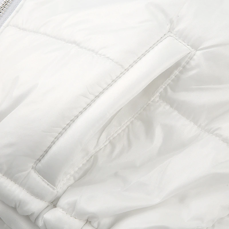 

Women Oversized Cotton Cropped Jacket Fashion Winter White Pullover Coat Female Casual Black Warm Loose Zipper Outwear Plus Size