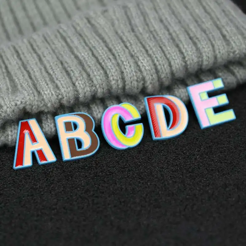 Креативная металлическая мультяшная цветная буква 26 брошь сделай сам с дизайном