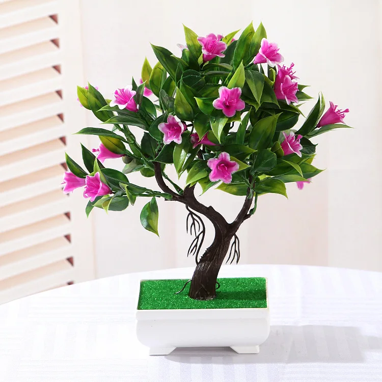 Искусственные цветы в горшках поддельные растения бонсай для дома Decoraiton креативные декоративные украшения вечерние украшения для сада и офиса - Цвет: 2-4 rose