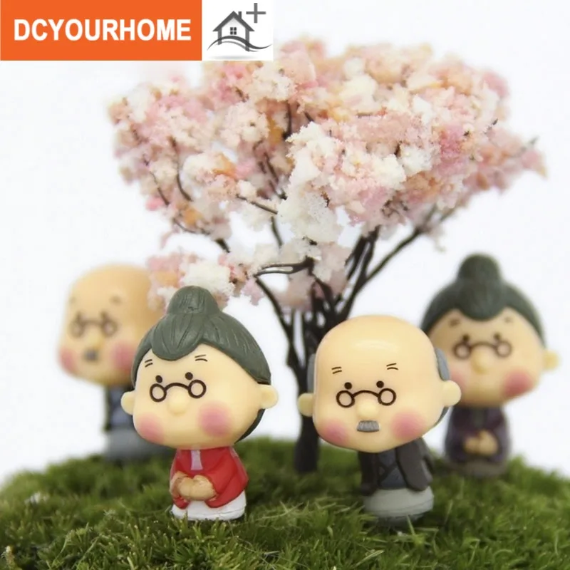 

4Pcs Old Granny Fairy Garden Gnome Animals Moss Terrarium Home Desktop Decor Crafts Bonsai Doll House Miniatures DIY