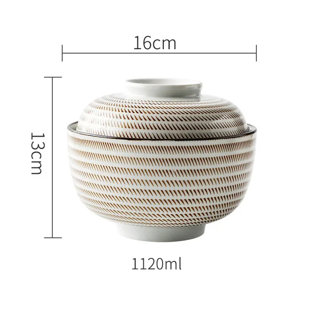 6.5 Inch Bowl Японская керамическая термостойкая Паровая чаша, Паровая яичная суповая чаша с крышкой, Бытовая Посуда - Цвет: 6.5 Inch Bowl