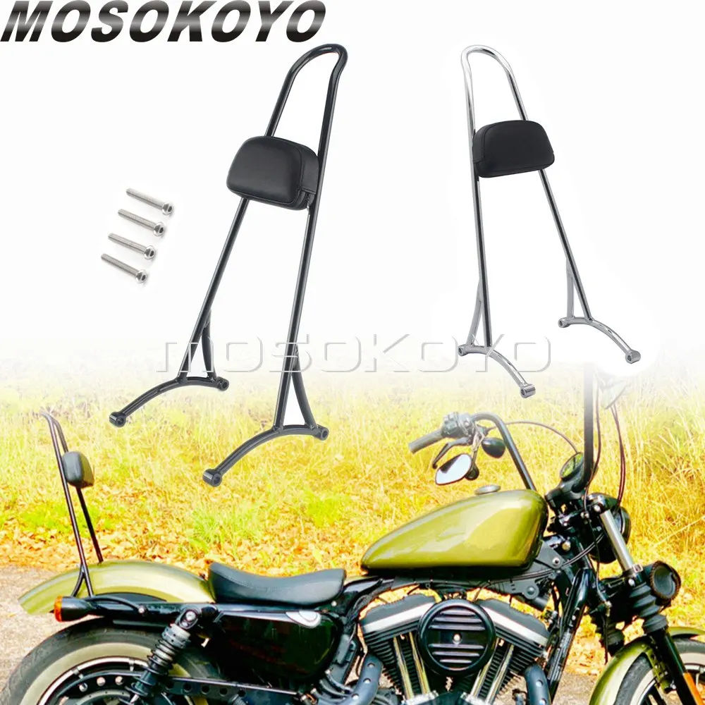 

Motorcycle 20'' Tall Sissy Bar Passenger Backrest Pad for Harley Sportster Iron 883 1200 XL 883R 883C 1200C XLH1200 XLH883 96-03