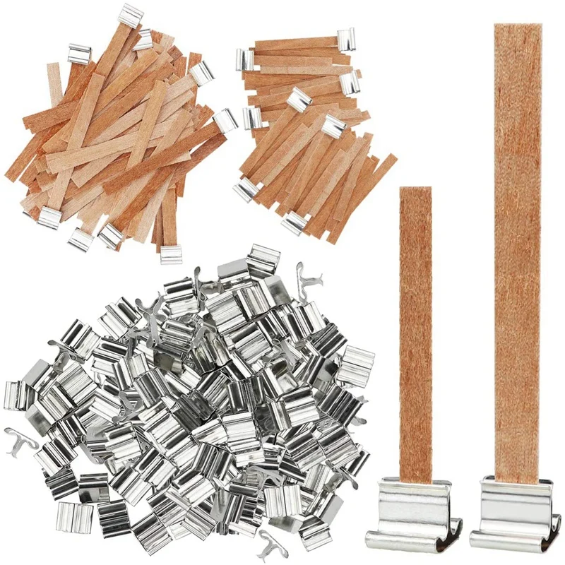 

Wooden Candle Wicks,100 Set Wooden Natural Centering Wicks for Candle Making,Candle Cores for DIY Candle Making Craft