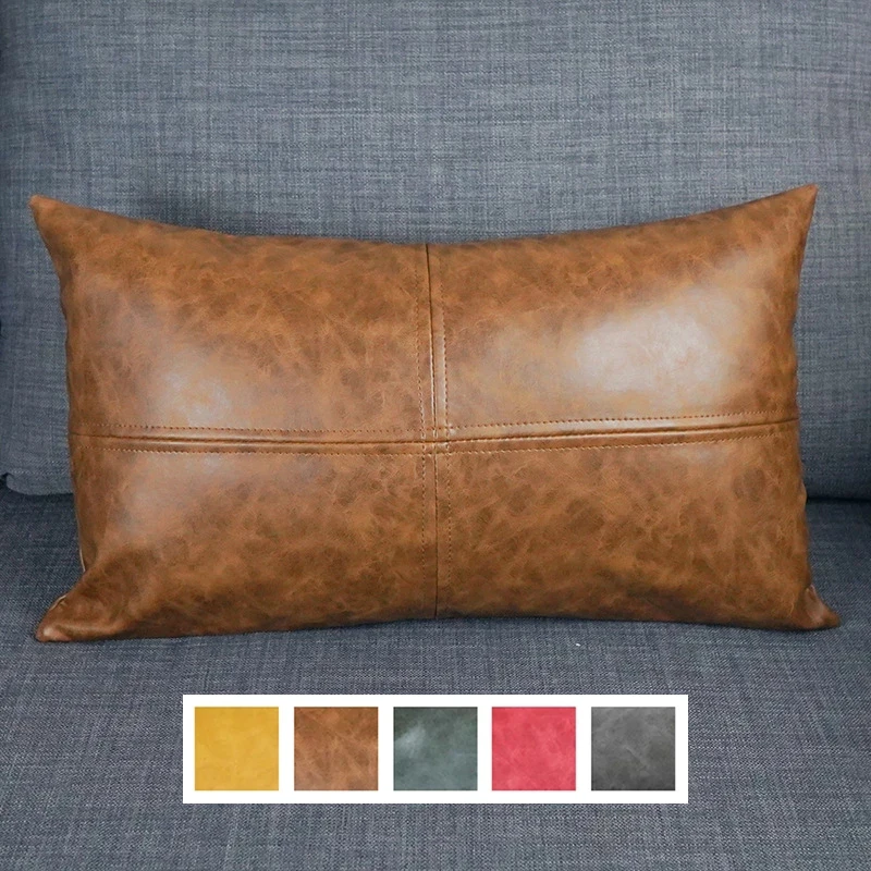 

Light Luxury PU Cushion Cover Sofa Cushion Covers Leather Pillowcase 30x50/45x45/50x50/60x60cm Home Decorative Pillow Cover