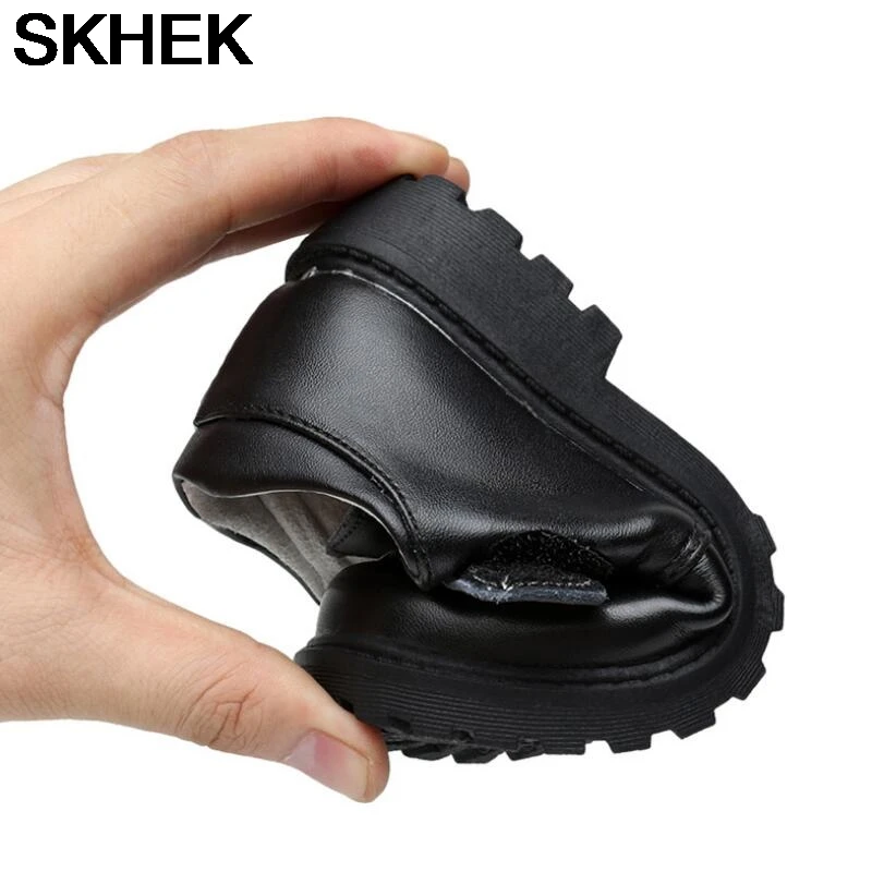 SKHEK детская Свадебная обувь из натуральной кожи для мальчиков брендовая черная
