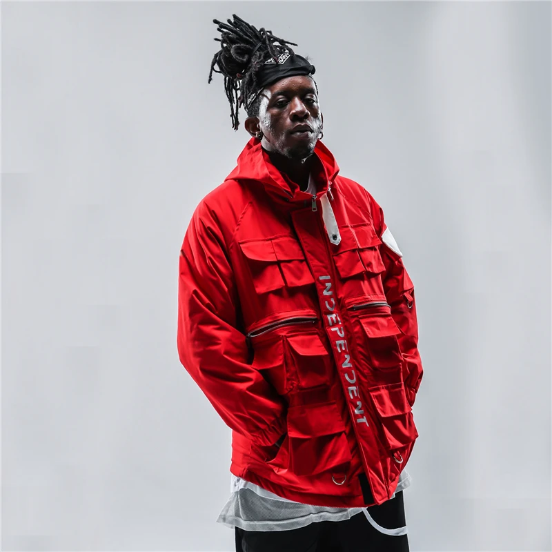 Мужские куртки и пальто осень 2019 черные карго в стиле хип-хоп верхняя одежда |