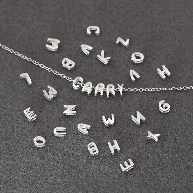 925 пробы Серебряное маленькое изящное Оригинальное персонализированное A-Z ожерелье с буквами подвески для женщин DIY ювелирные аксессуары подарок S-P363