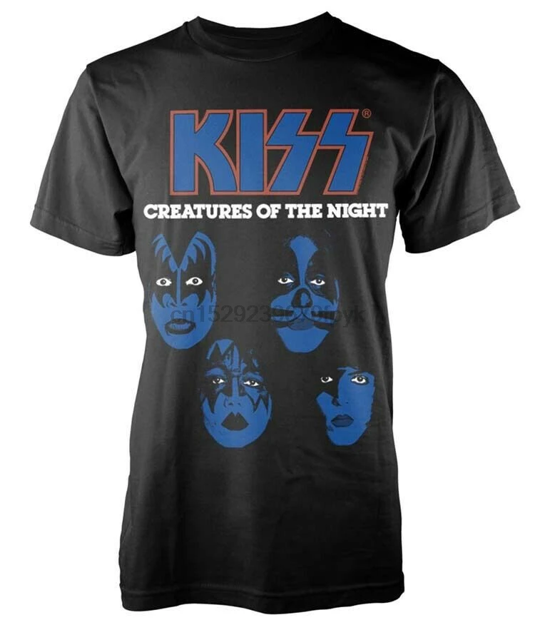 Футболка с надписью Kiss созданий ночи размеры S M L XL XXL 3XL | Мужская одежда