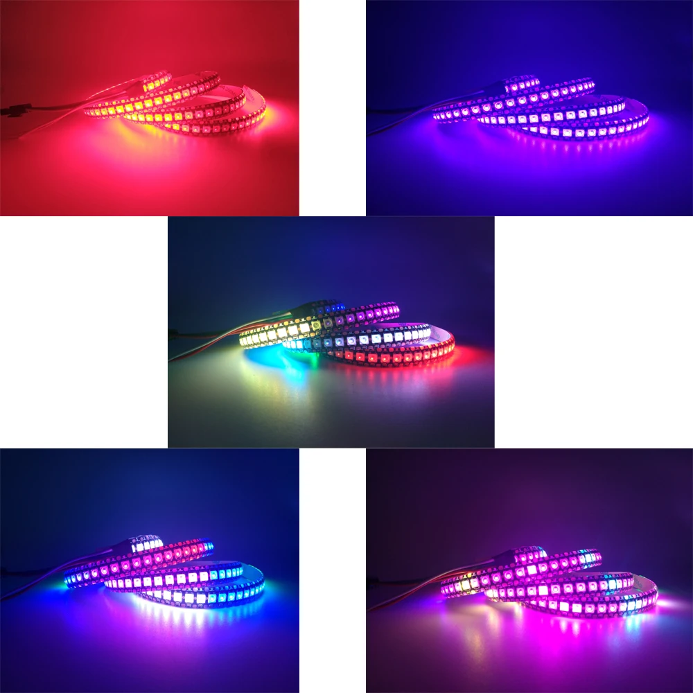 

WS2812B Smart RGB LED Strip WS2812 5050 LED Strip Light Individually Addressable Tape Black/White PCB 30/60/144Leds/m DC5V