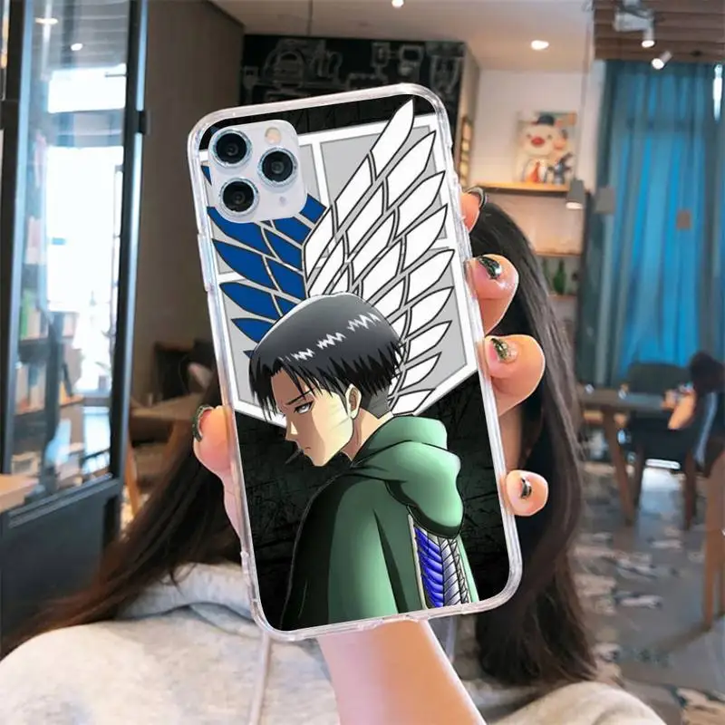 

Anime attack on Titan Phone Case Transparent for iPhone 6 7 8 11 12 s mini pro X XS XR MAX Plus cover funda shell