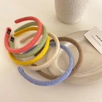 winter candy headbands white red yellow green blue plush hairbands for women hair accessories girls fashion daily headwear