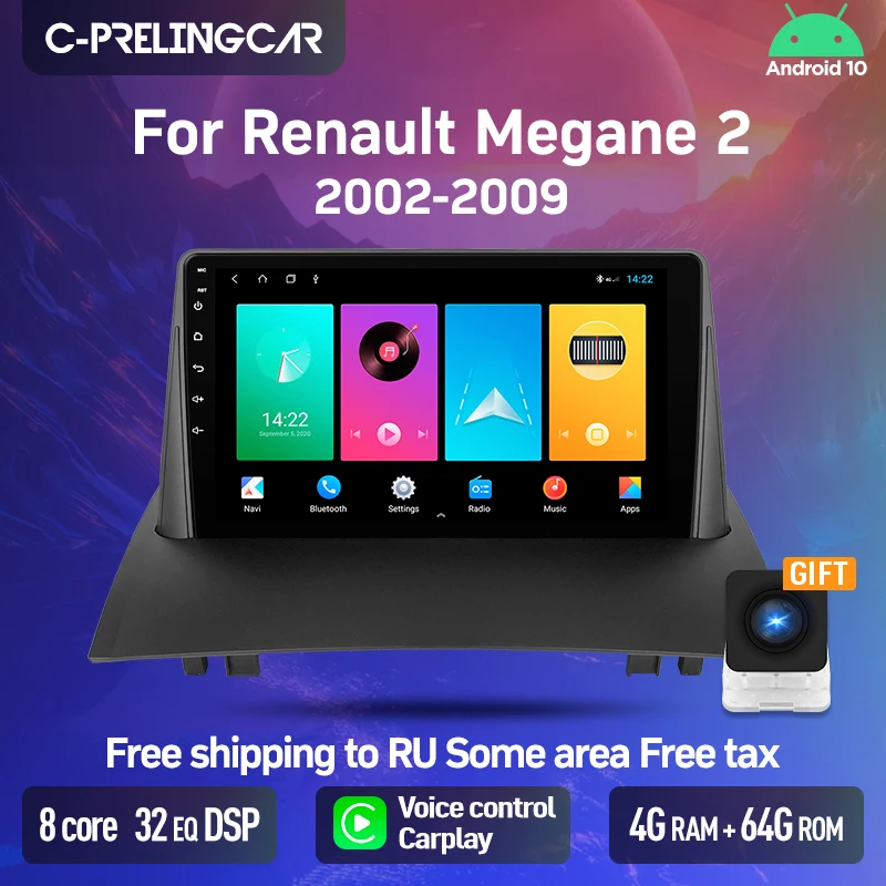 Автомагнитола C prelingcar 1 2 din видеорегистратор для RENAULT Megane 2002 2009 android 10 0