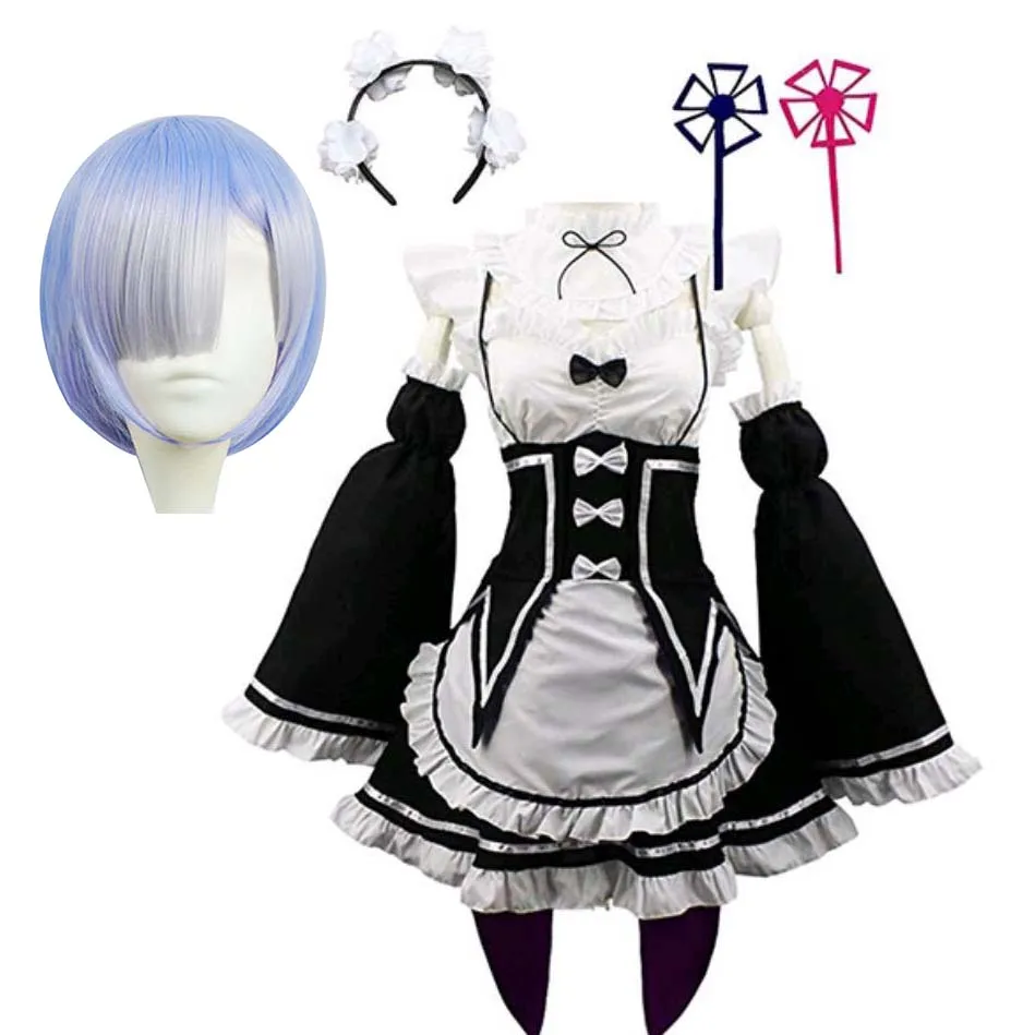 Аниме ОЗУ Rem Косплэй Re:zero Kara Hajimeru Isekai Seikatsu жизнь в другой мир костюм горничной
