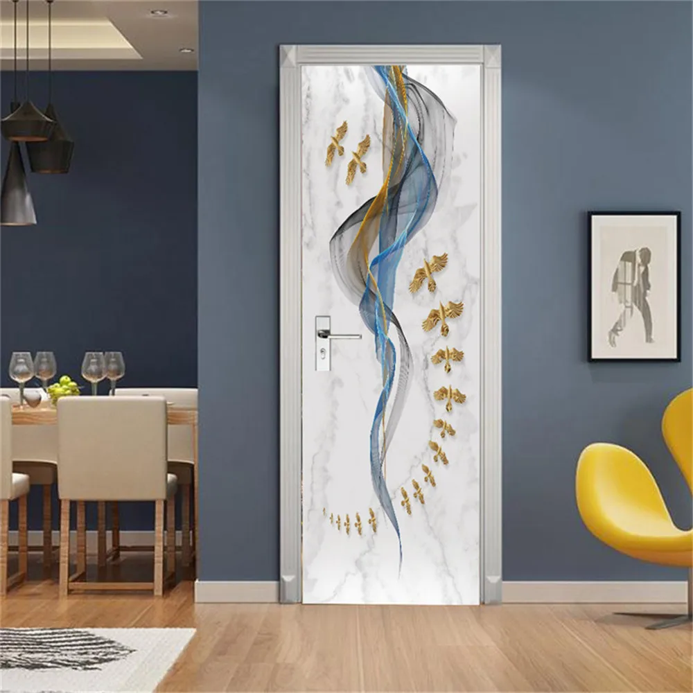 

Vinyl Poster For Door Self Adhesive Door Wallpapers Furniture Renovation Funny Life Mural Flower Jewellery Sculpture