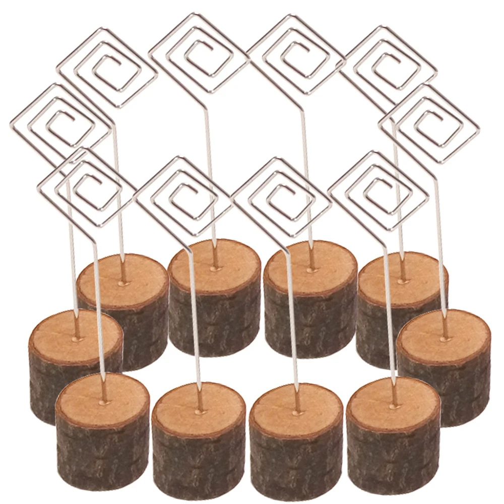 10 шт. простая основа из натурального дерева железная проволока стол с номером