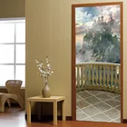 Креативная самоклеящаяся 3d-наклейка на дверь в виде замка, балкона, ПВХ водонепроницаемые обои, постер на дверь, Настенная Наклейка s