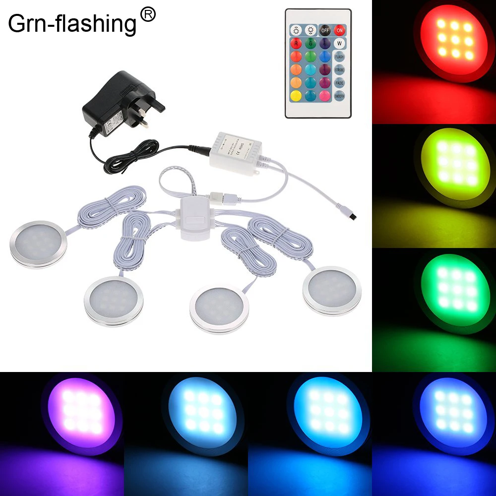 RGB светодиодная подсветка под шкаф многоцветная Лампа для кухни дисплей шкаф книжный шкаф с полками и спальня с контроллером