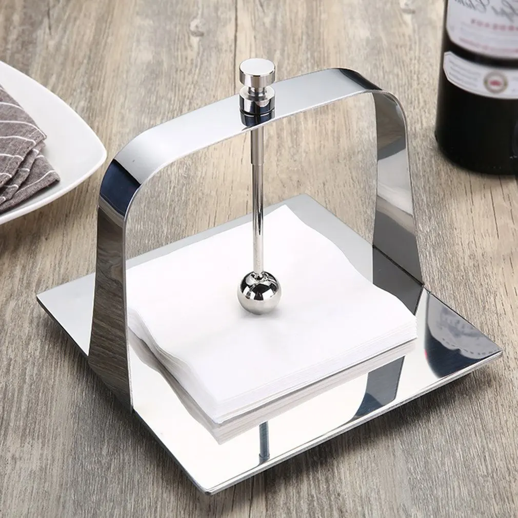 

Square Stainless Steel Triangular Paper Towel Holder Rack Restaurant Vertical Napkin Clip Dining Table Decoration