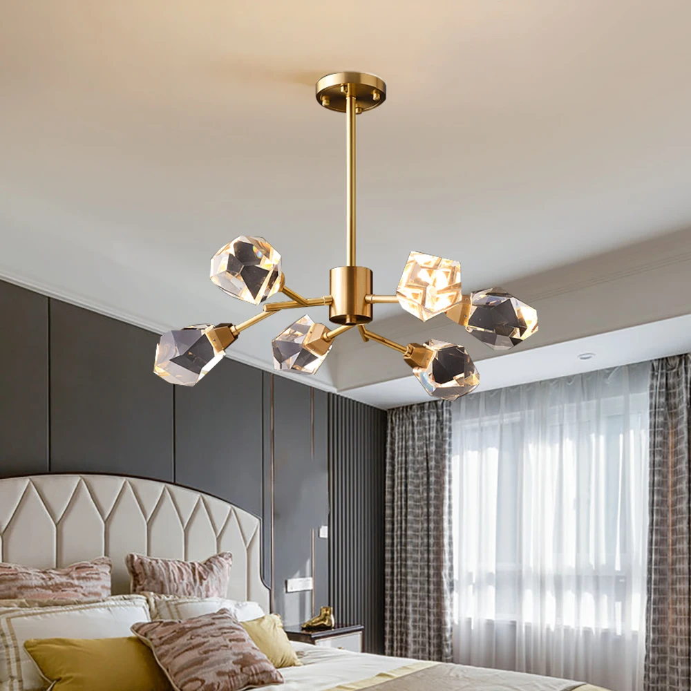 Современное Хрустальное внутреннее освещение люстры для гостиной столовой