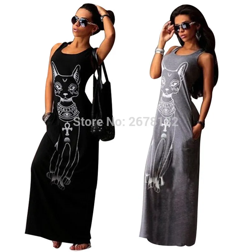 Женское летнее длинное платье макси повседневное пляжное в стиле бохо с принтом