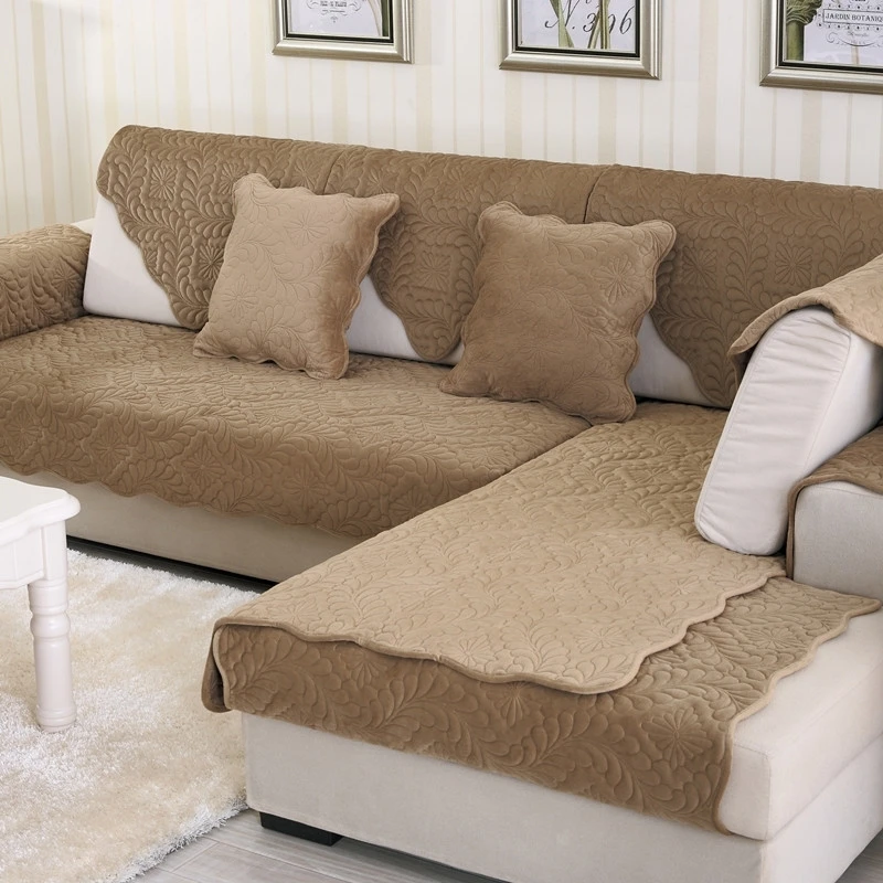 

Sofa Cover Pure Color Non-slip Couch Cover Universal for Living Room Short Plush Sofa Towel Winter European Brief Home Textile