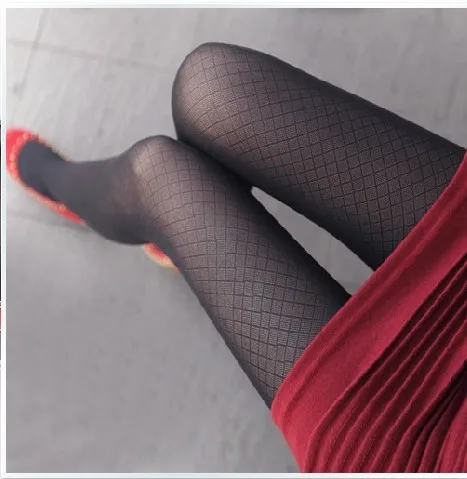 

Spring and summer mesh stockings diamond-shaped plaid pantyhose diamond-shaped thin small plaid bottoming socks black stockings