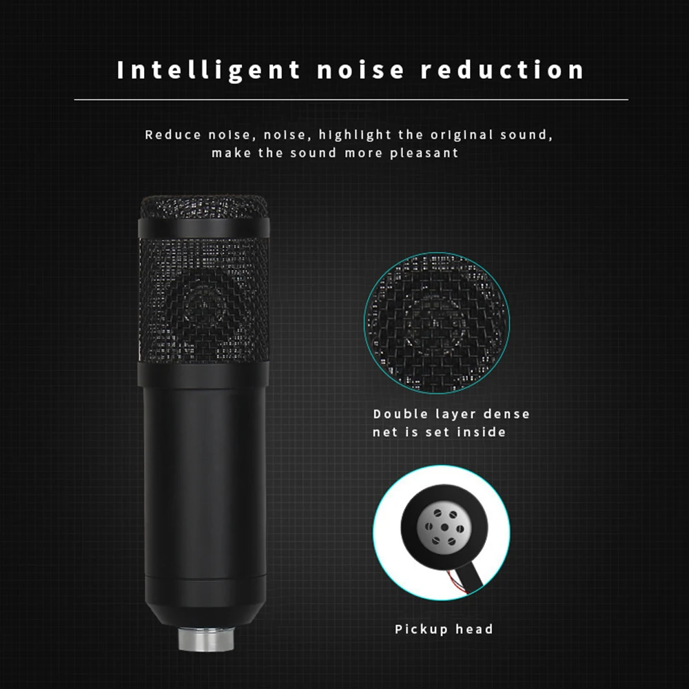3.5mm Wired Professional Studio Condenser Microphone Sound Recording Gaming Streaming For Computer/PC | Электроника