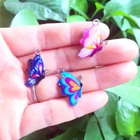 9pcs enamel butterfly pendants retro necklace earrings metal accessories diy charms for jewelry crafts making p392