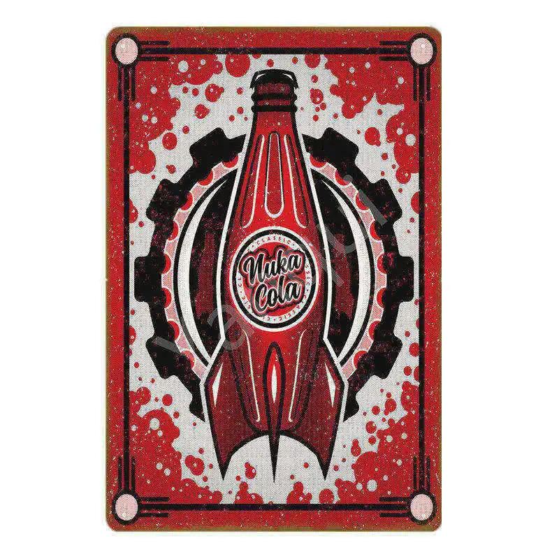 Напиток Nuka Cola квантовый плакат Fallout 3 4 игры металлические знаки настенный Декор для дома номер магазин отель железная живопись YI-111 - Цвет: YB0016AI