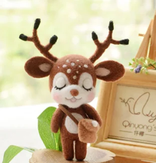 Рюкзак маленький лосиный мультяшный набор из шерсти для рукоделия шерстяной