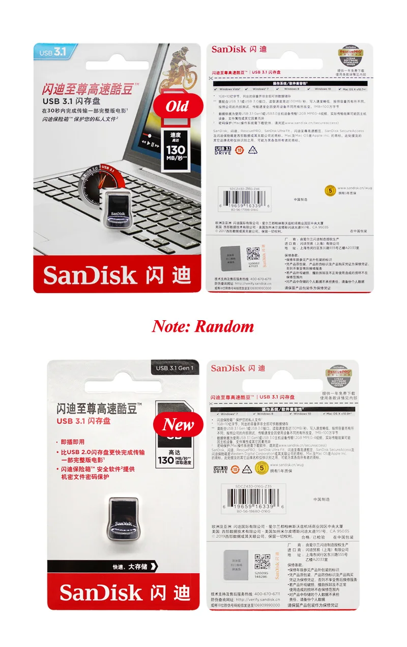sandisk CZ430 USB флеш-накопитель 64 ГБ 128 ГБ высокоскоростная карта памяти USB 3,1 флеш-накопитель USB 32 Гб 16 Гб мини u-диск