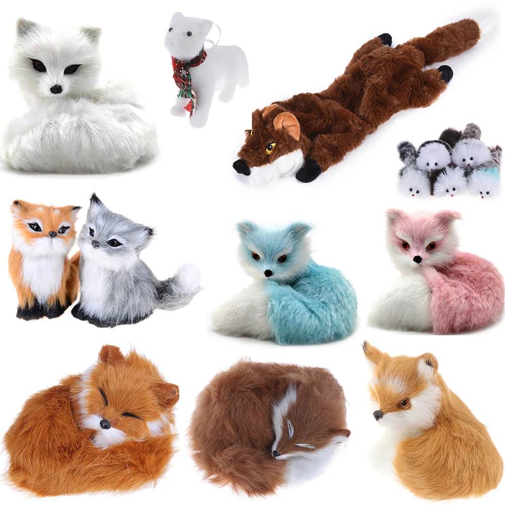 

Multi Styles 1 Pc Simulation Animal Foxes Plush Toy Doll Photography for Children Kids Birthday Gift