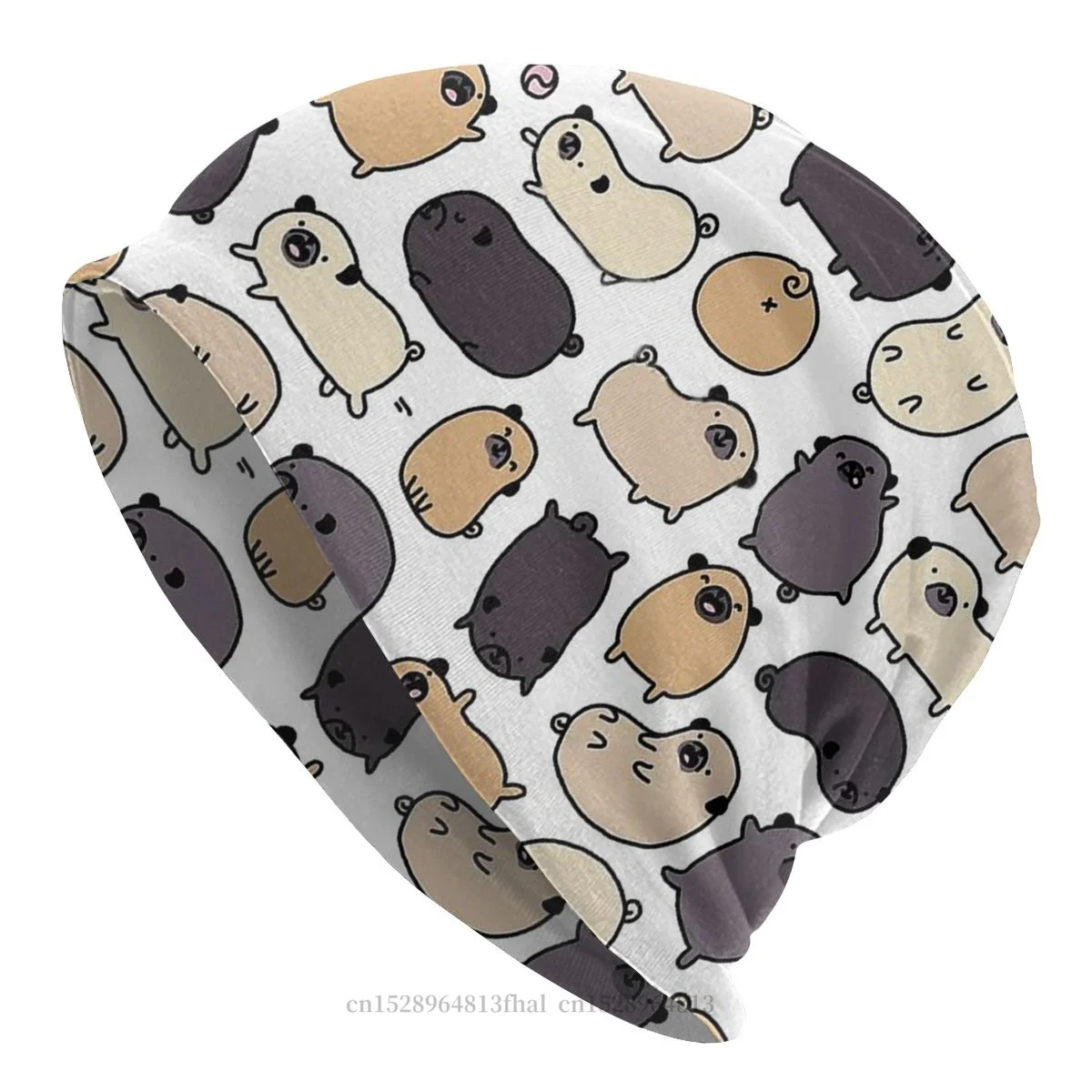 

Skullies Beanies Hat Pug Life Doodle Winter Beanie Caps For Men Women Ski Caps Cotton Bonnet Hats