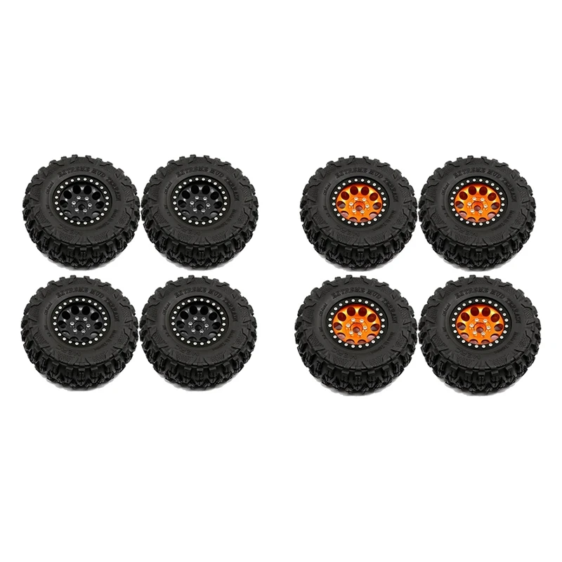 

4Pcs 2.2Inch Beadlock Wheel Rim Tires Set for 1/10 RC Crawler Car Axial SCX10 RR10 Wraith 90048 Traxxas TRX4