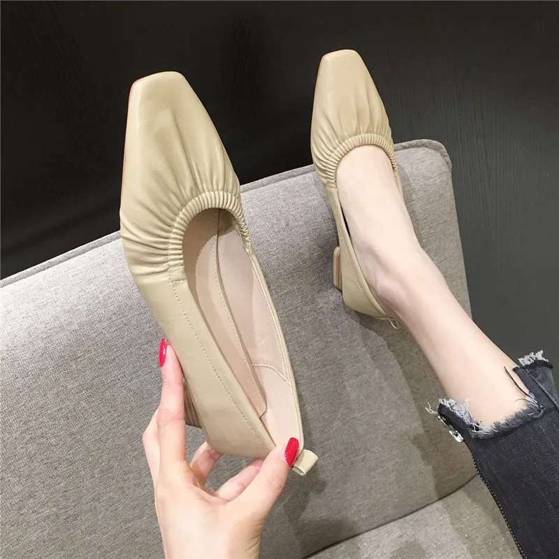 

Shoes Woman 2021 All-Match Modis Elegant Female Footwear Square Toe Shallow Mouth Casual Sneaker New Cute Dress Summer Solid Rub