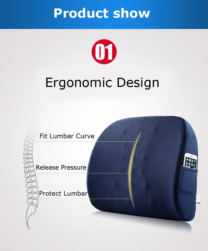 PurenLatex Memory Foam поясная подушка поясничная Подушка позвоночник ортопедическое автомобильное сиденье офисный диван стул ЗАДНИЕ подушки позвоночник защита