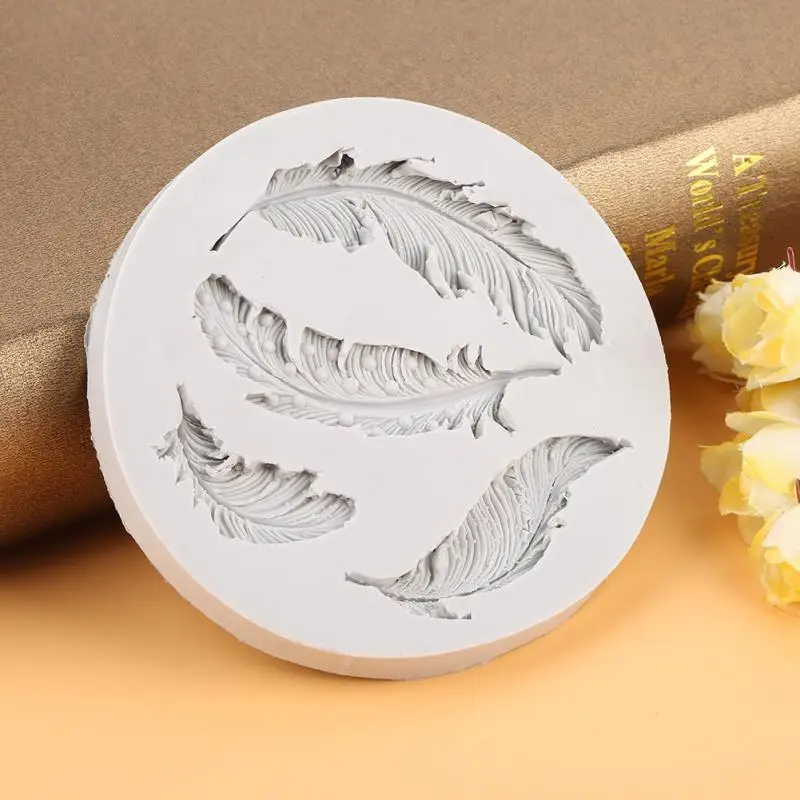 DIY силиконовые формы перьев помадка торт украшения плесень шоколада Плесень