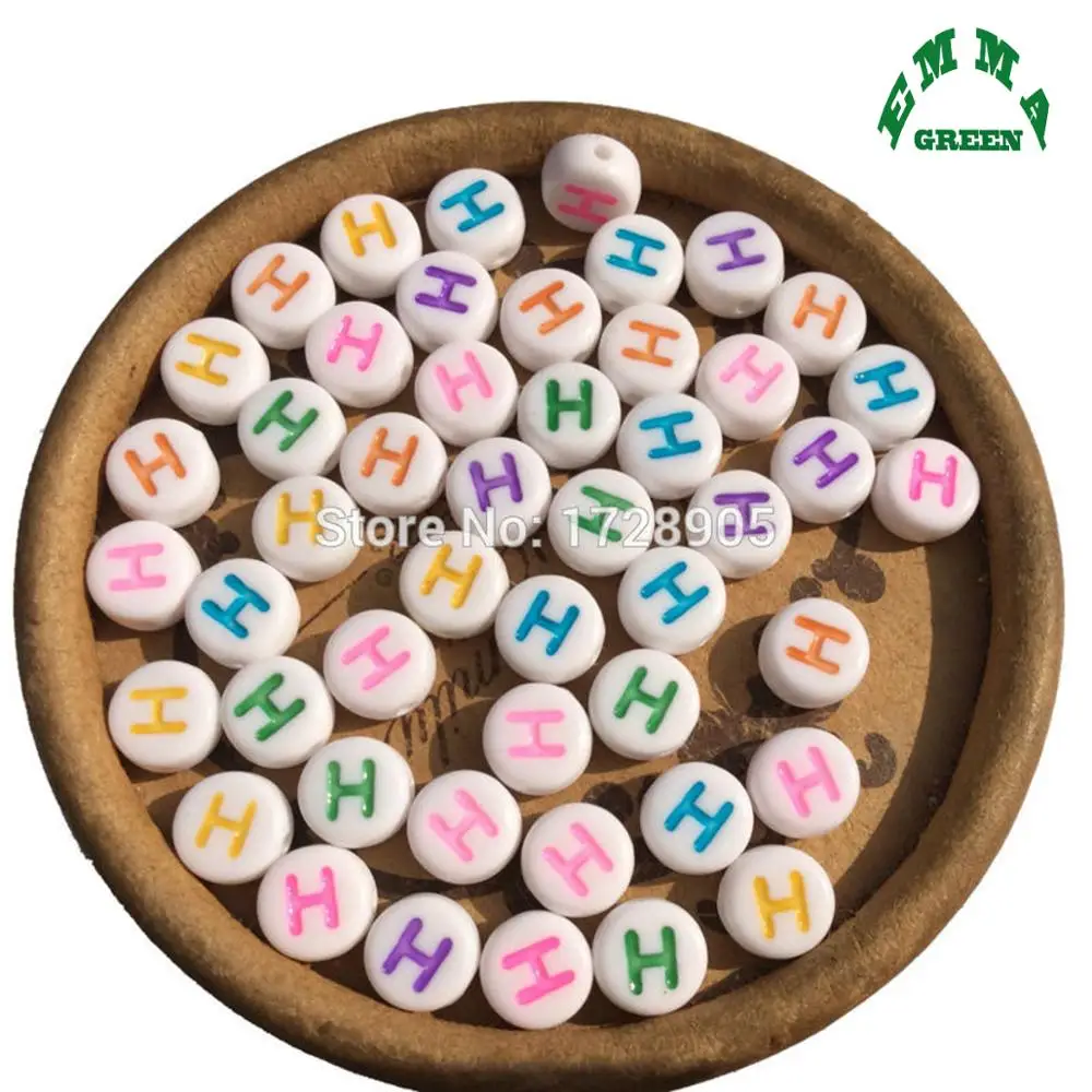 Бусины с буквами для детей плоские круглые бусины алфавитом 4*7 мм 3600 шт.