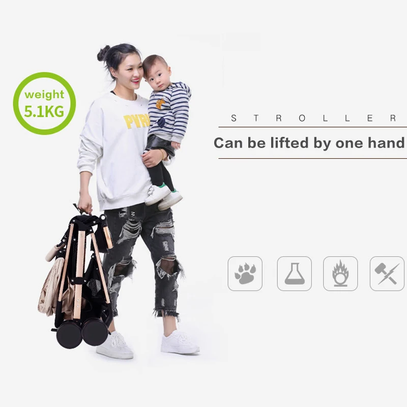 Leecus детская тележка ультра светильник портативная может лежать складывается